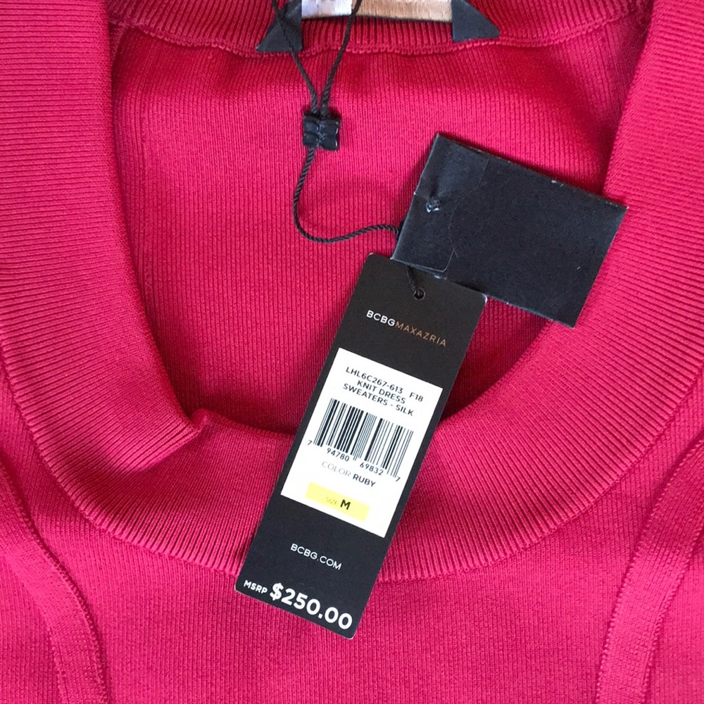 New BCBG MAXAZRIA Fitted Ruby Bodycon Knit Dress - Picture 5 of 8